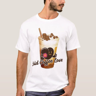 Koude koffie liefhebber kat Kawaii Anime Retro T-shirt