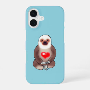 Koude luiaard met gloeiend hart iPhone 16 hoesje