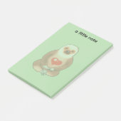 Koude luiaard met gloeiend hart post-it® notes (Schuin)