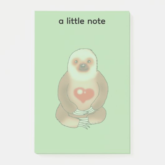 Koude luiaard met gloeiend hart post-it® notes (Voorkant)