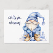 Koude maar charmante gnoom feestdagenkaart (Voorkant)