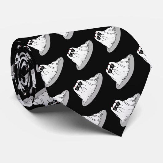 Koude Maltese hond met zonnebril - Kut Stropdas (Opgerold)