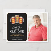 Koude Met De Oude Foto Bier Verjaardag Kaart (Voorkant)