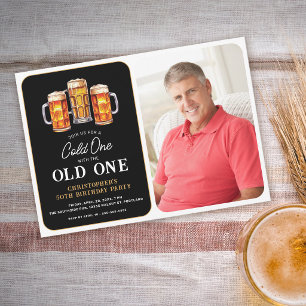 Koude Met De Oude Foto Bier Verjaardag Kaart