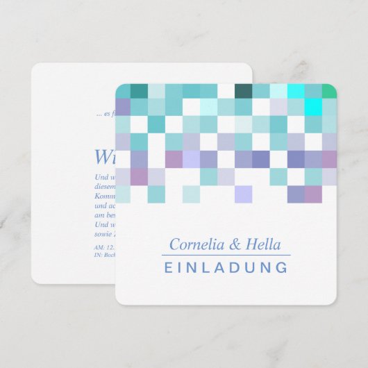Koude mintkleuren uitnodiging (Voorkant / Achterkant)