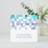 Koude mintkleuren uitnodiging (Staand voorkant)