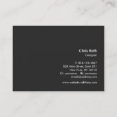 Koude, moderne zwart-wit en zilverstreep grijs visitekaartje (Achterkant)