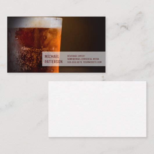 Koude Mok van bier | restauranthouder Visitekaartje (Voorkant / Achterkant)