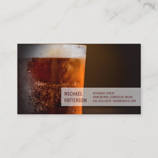 Koude Mok van bier | restauranthouder Visitekaartje (Voorkant)