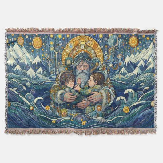 "Koude nacht, sterke armen" gooien deken (Voorkant)