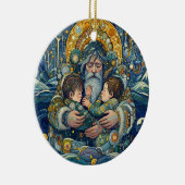 "Koude nacht, sterke armen" Keramisch Ornament (Rechts)