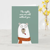 Koude Nacht zonder je poar Beer.. Kaart (Gele Bloem)