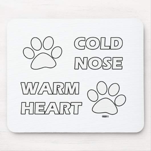 Koude neus, warm hart muismat (Voorkant)