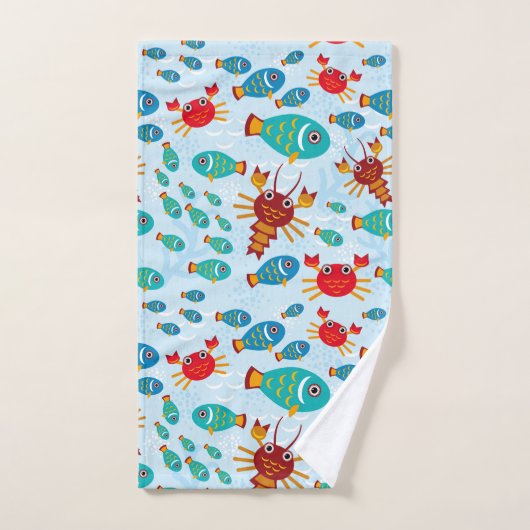 Koude oceaan Mariene Leven Vis en krab Bad Handdoek (Handdoek)