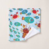 Koude oceaan Mariene Leven Vis en krab Bad Handdoek (Wasdoekje)