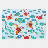 Koude oceaan Mariene Leven Vis en krab Inpakpapier Vel (Voorkant 2)