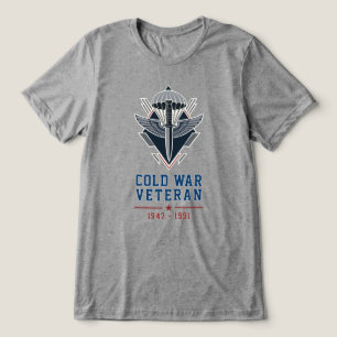 Koude Oorlog Airborne Veteraan Commando Dagger Tri-Blend Shirt