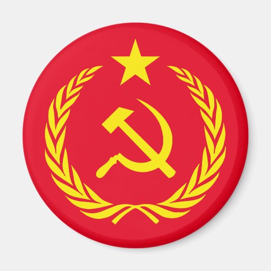 Koude Oorlog Communistische Vlag Ronde Magneet (Voorkant)