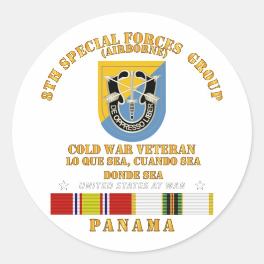 Koude Oorlog veteraan - 8e Special Forces Groep - Ronde Sticker (Voorkant)