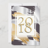 KOUDE Penseelstreken Gold Silver & Black NYE BASH Kaart (Voorkant)