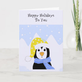 Koude Pinguïn Feestdagen Kaart