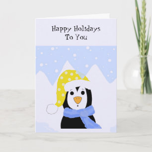 Koude Pinguïn Feestdagen Kaart