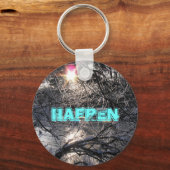 Koude rivier Hafren, sneeuw en zon Sleutelhanger (Voorkant)