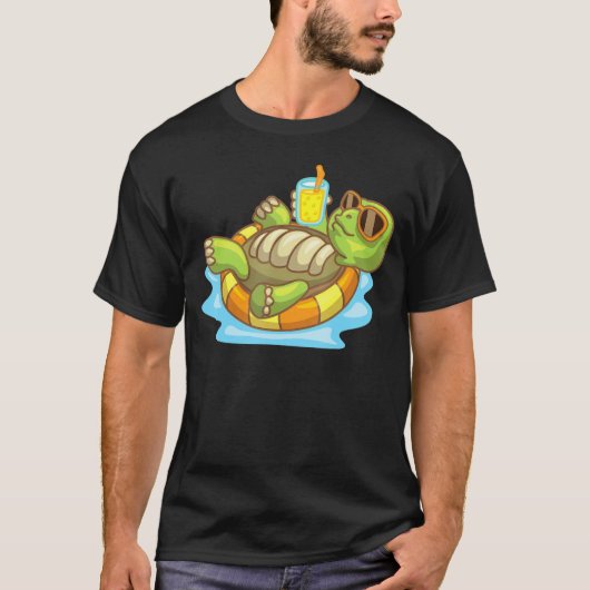 Koude schildpad met zonnebril die schitterend desi t-shirt (Voorkant)