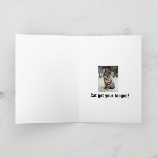 Koude schouder, kat heeft je tong? kaart (Binnen)