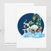 Koude sneeuwman feestdagenkaart (Voorkant / Achterkant)