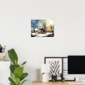 Koude sneeuwmorgen poster (Thuiskantoor)