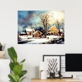 Koude sneeuwochtend poster (Thuiskantoor)