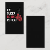 Koude sport Eat Sleep Boxing herhalen Visitekaartje (Voorkant / Achterkant)