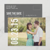 KOUDE TYPOGRAFIE | FOTO BESPAAR DE DATUM-BRIEFKAAR AANKONDIGINGSKAART (Voorkant / Achterkant)