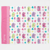 Koude vaat met brillenglazen, roze fleece deken (Voorkant (Horizontaal))