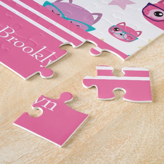 Koude vaat met brillenglazen, roze legpuzzel (Zijkant)