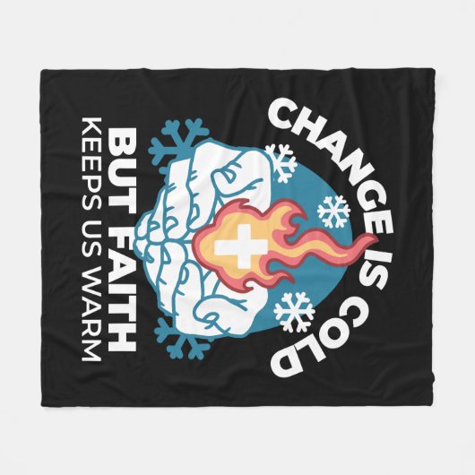 Koude verandering, het vuur van het geloof - Motiv Fleece Deken (Voorkant (Horizontaal))