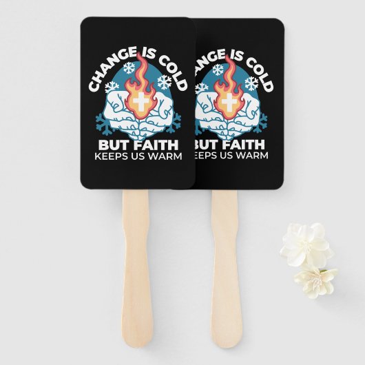 Koude verandering, het vuur van het geloof - Motiv Handwaaier (Voorkant en achterkant)