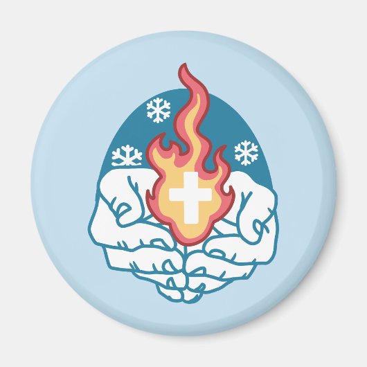 Koude verandering, het vuur van het geloof - Motiv Magneet (Voorkant)