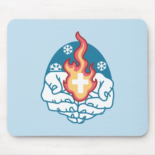 Koude verandering, het vuur van het geloof - Motiv Muismat (Voorkant)