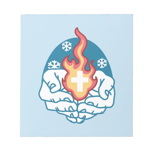 Koude verandering, het vuur van het geloof - Motiv Notitieblok (Voorkant)