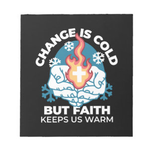 Koude verandering, het vuur van het geloof - Motiv Notitieblok