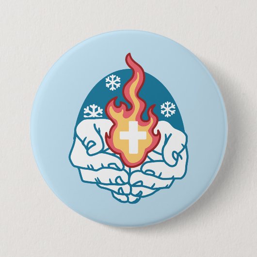 Koude verandering, het vuur van het geloof - Motiv Ronde Button 7,6 Cm (Voorkant)