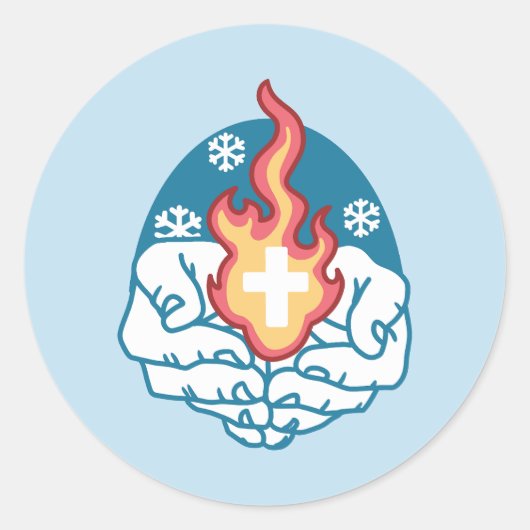 Koude verandering, het vuur van het geloof - Motiv Ronde Sticker (Voorkant)