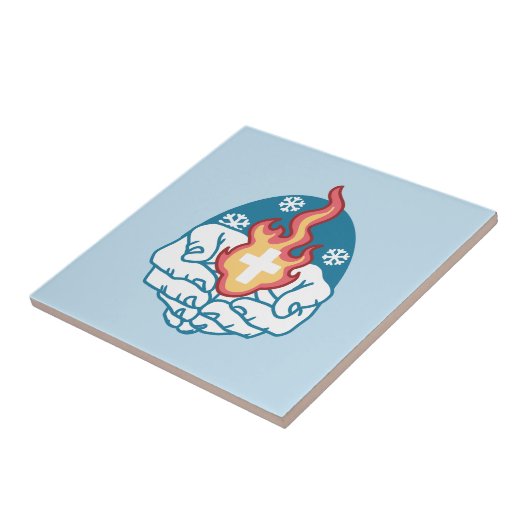 Koude verandering, het vuur van het geloof - Motiv Tegeltje (Zijkant)