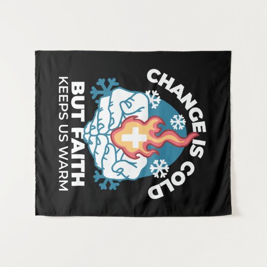 Koude verandering, het vuur van het geloof - Motiv Wandkleed (Voorkant (horizontaal))