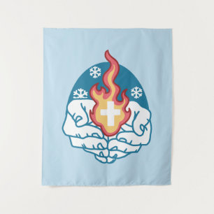 Koude verandering, het vuur van het geloof - Motiv Wandkleed