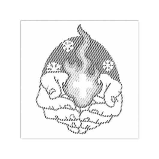 Koude verandering, het vuur van het geloof - Motiv Zelfinktende Stempel (Design)
