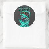 koude vis ronde sticker (Tas)