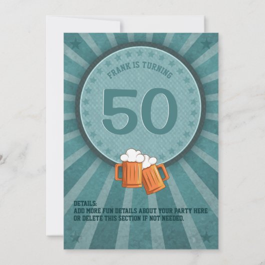 Koude voor de oude een bier verjaardagsfeestje kaart (Achterkant)